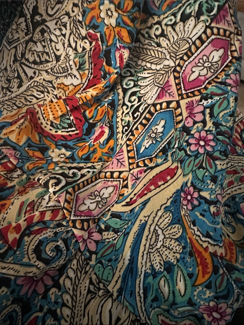 Bohemian Floral Paisley Skirt - Turquoise Multicolor Boutique New - Picture 5 of 5